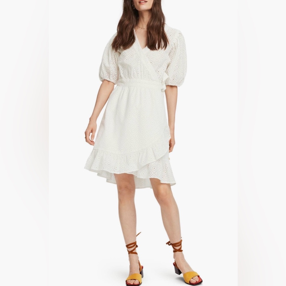 Scotch&Soda Broderie Anglaise Wrap Dress Sz S